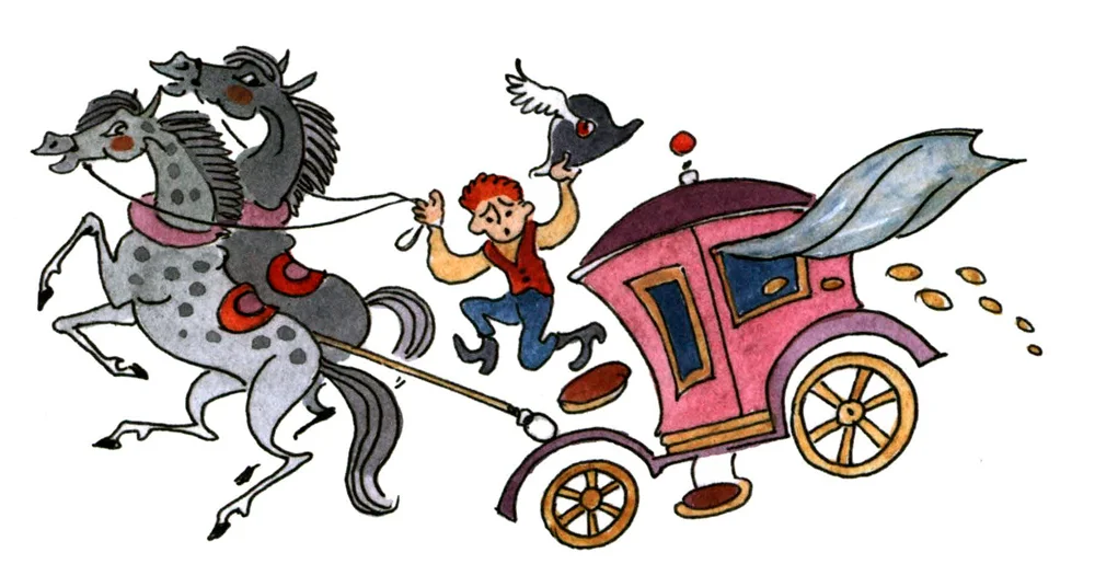 Повозка с лошадьми