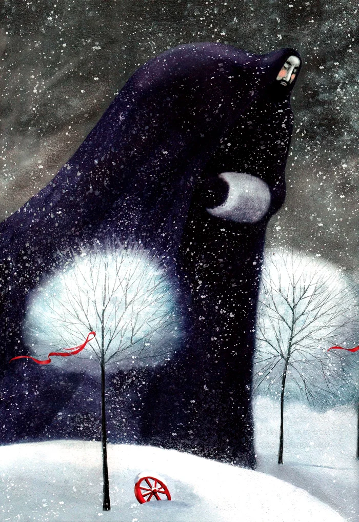 Великан в снежном саду