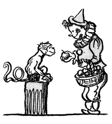 Обезьянка и яблоки