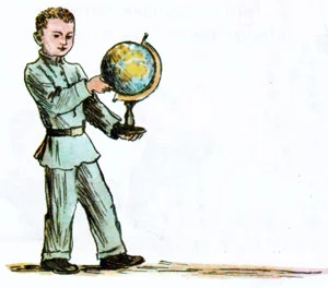 Школьник держит глобус