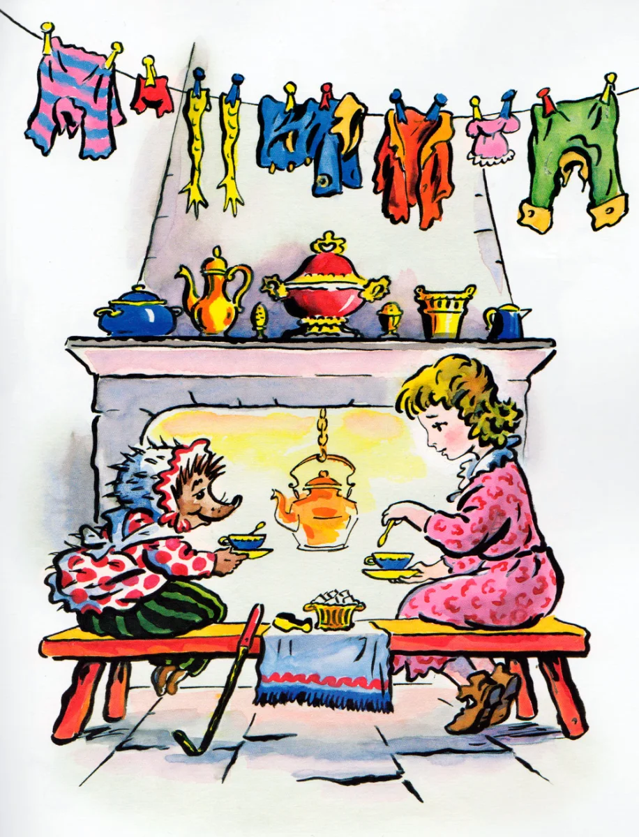 Ухти-тухти и Люси пьют чай