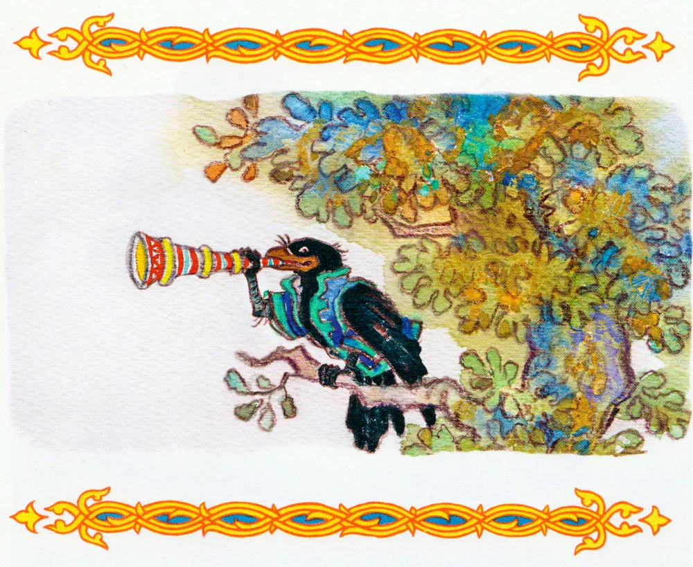 Ворон играет на трубе