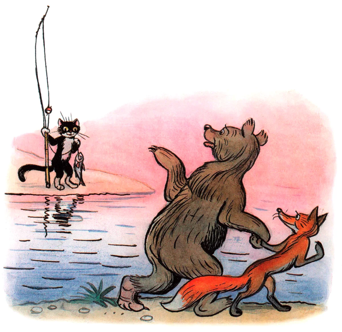 Медведь ушел с лисой