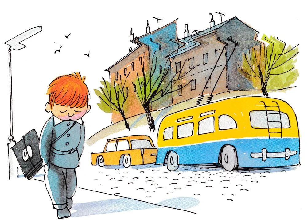 Мальчик идет домой