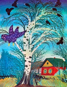 Фиолетовая птица