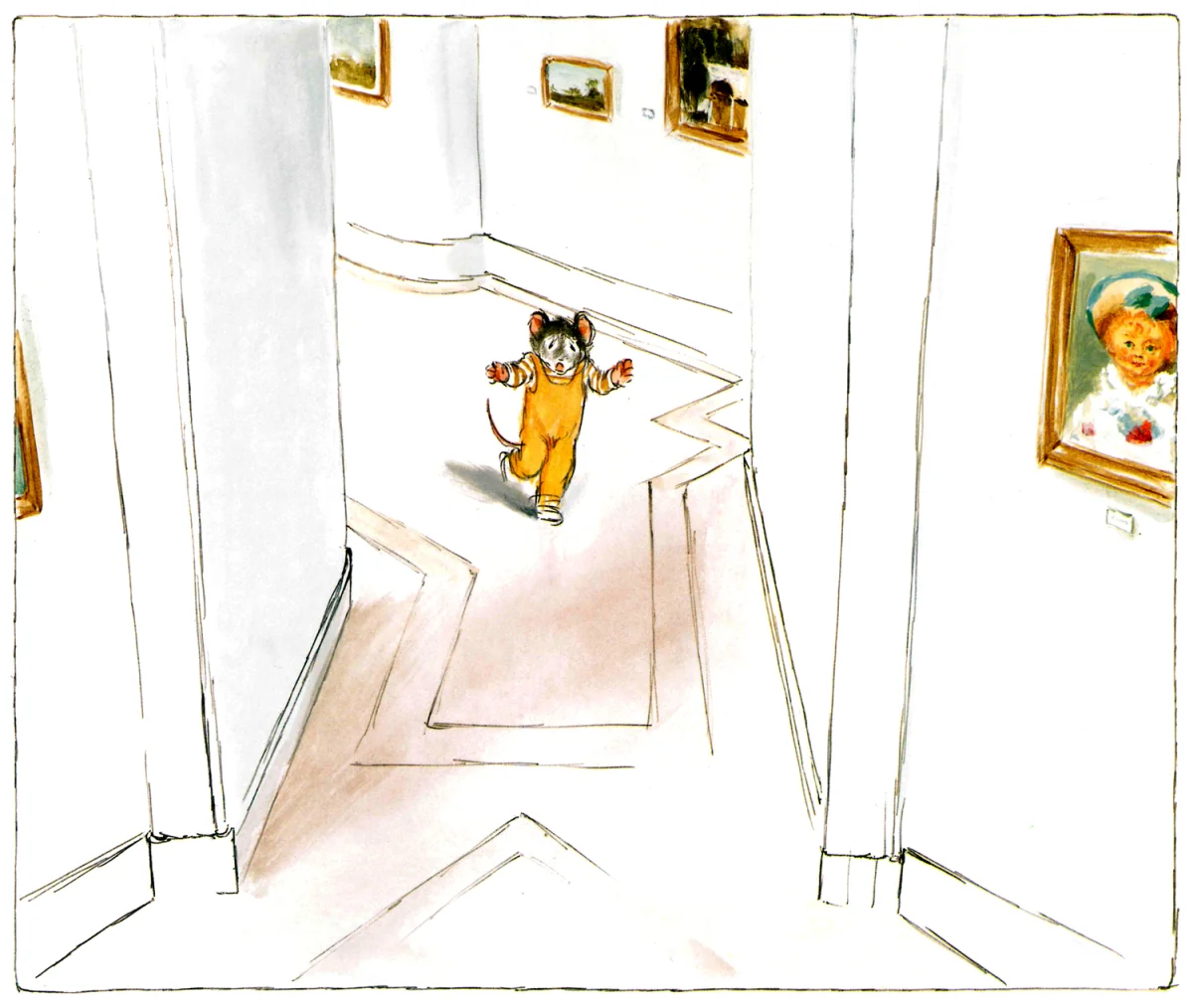 Мышка бежит по коридору