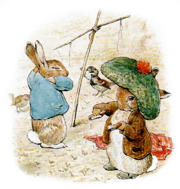 Кролик одевается