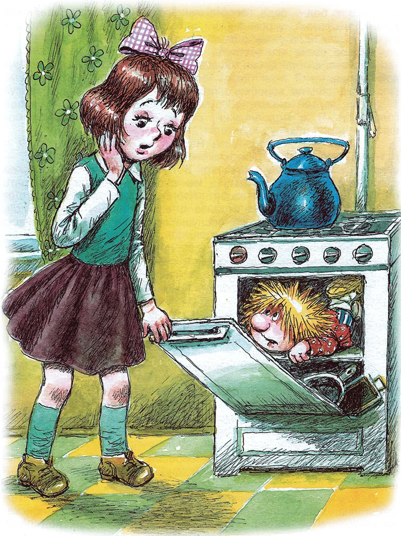 Кузя залез в духовку