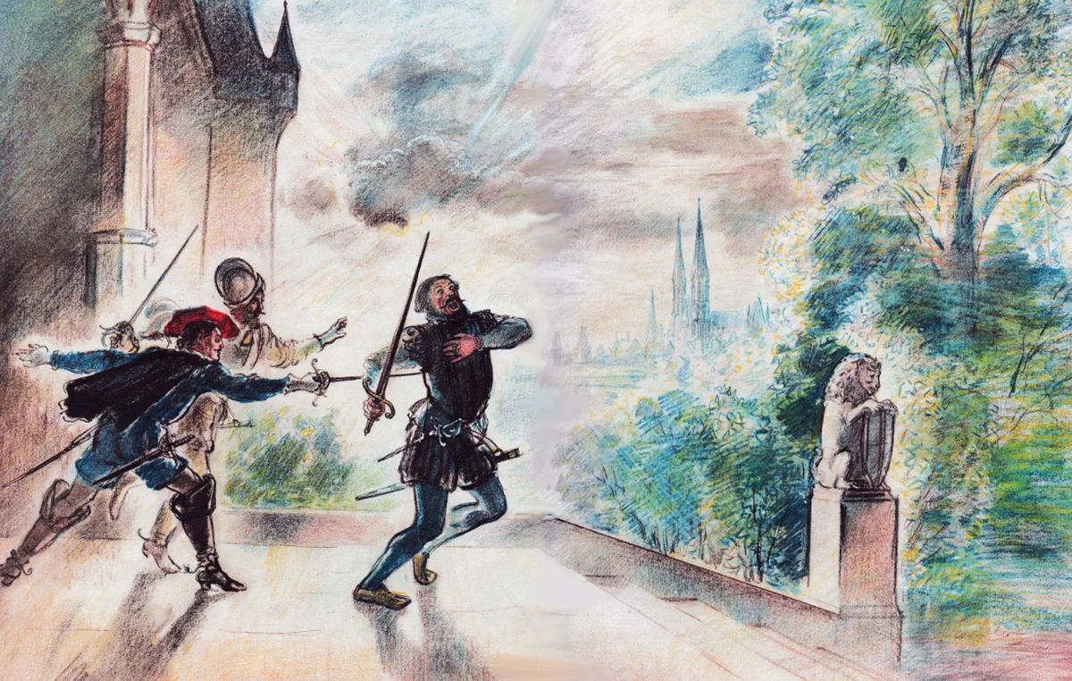 Синюю Бороду закололи шпагами