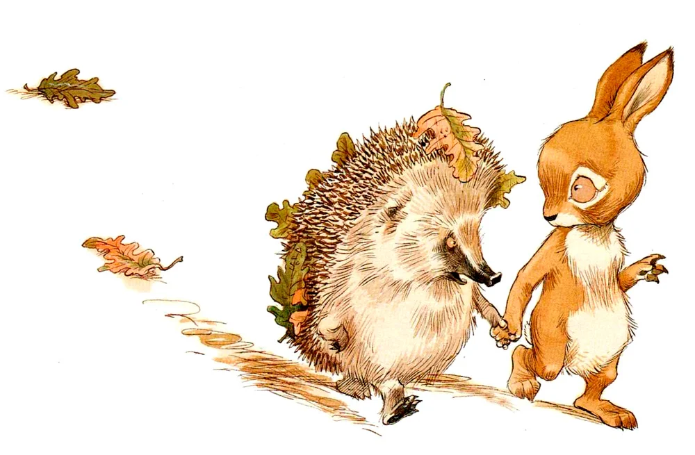 Кролик прогуливается с Ежиком