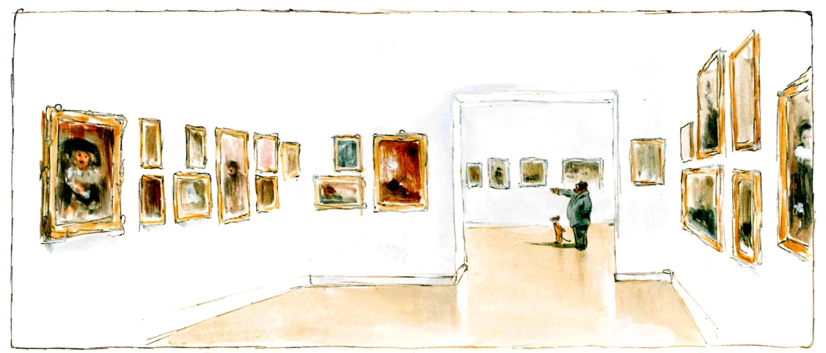 Эрнест и малышка в музее