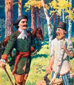 Пётр I и мужик