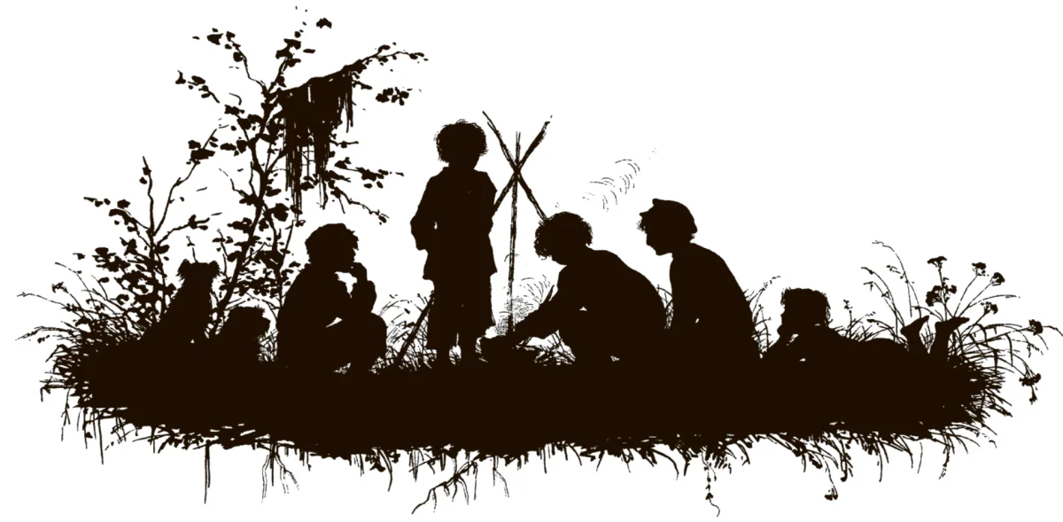 Мальчишки у костра