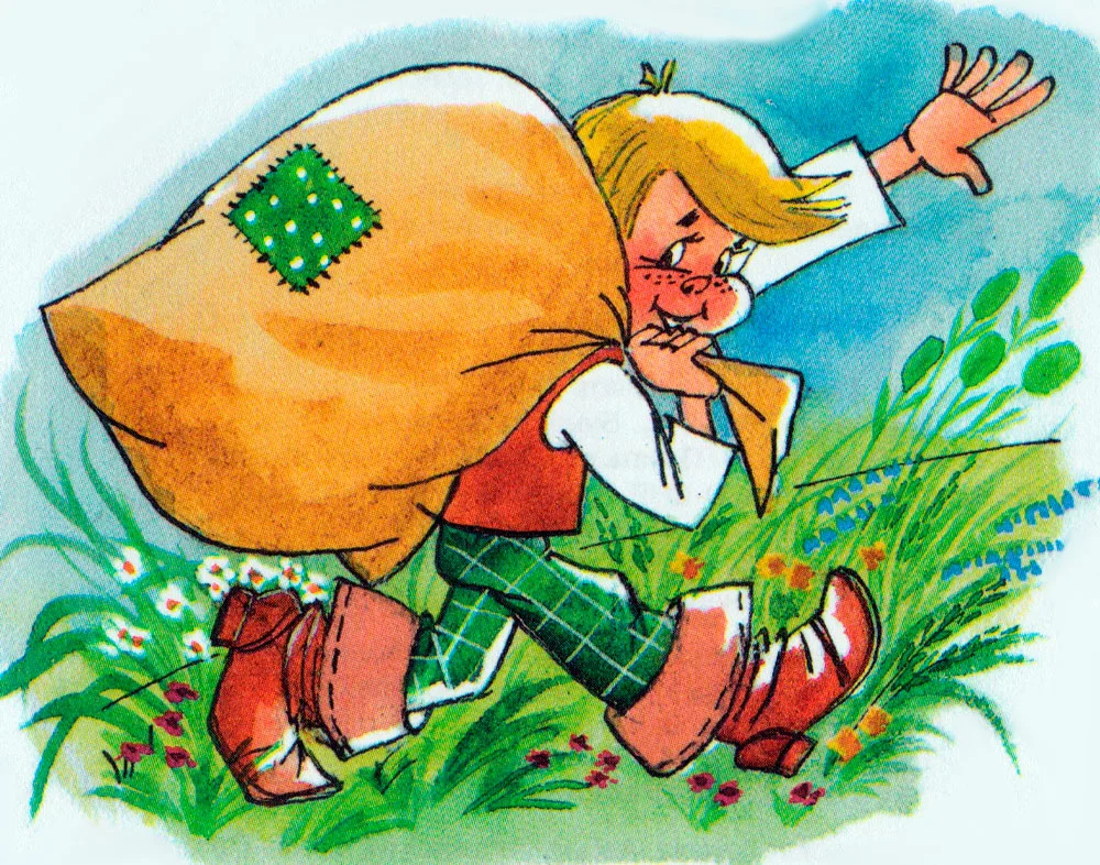 Мальчик с пальчик с мешком