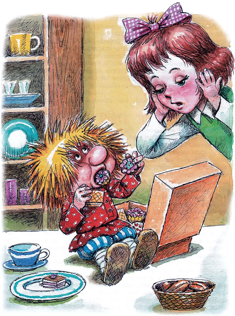 Кузька ест пирожные