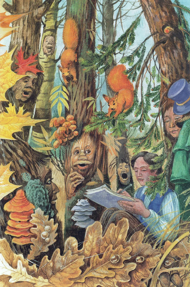 Сказочник сидит под елкой