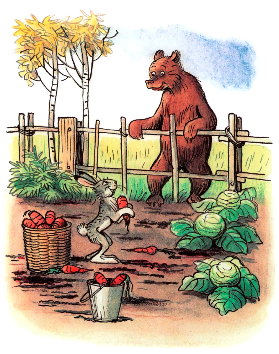 Медведь у зайца в огороде