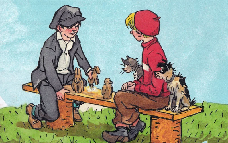 Костя и Шурик слепили зверей