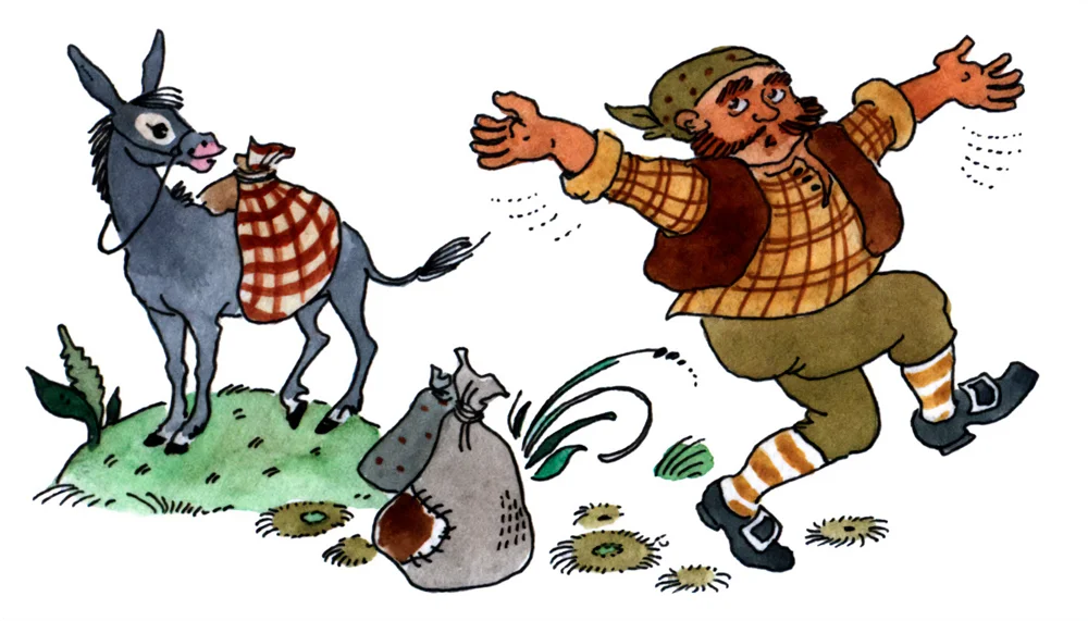 Мужчина и осел