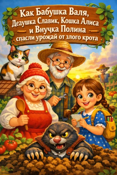 Как Бабушка Валя, Дедушка Славик, Кошка Алиса и Внучка Полина спасли урожай от злого крота