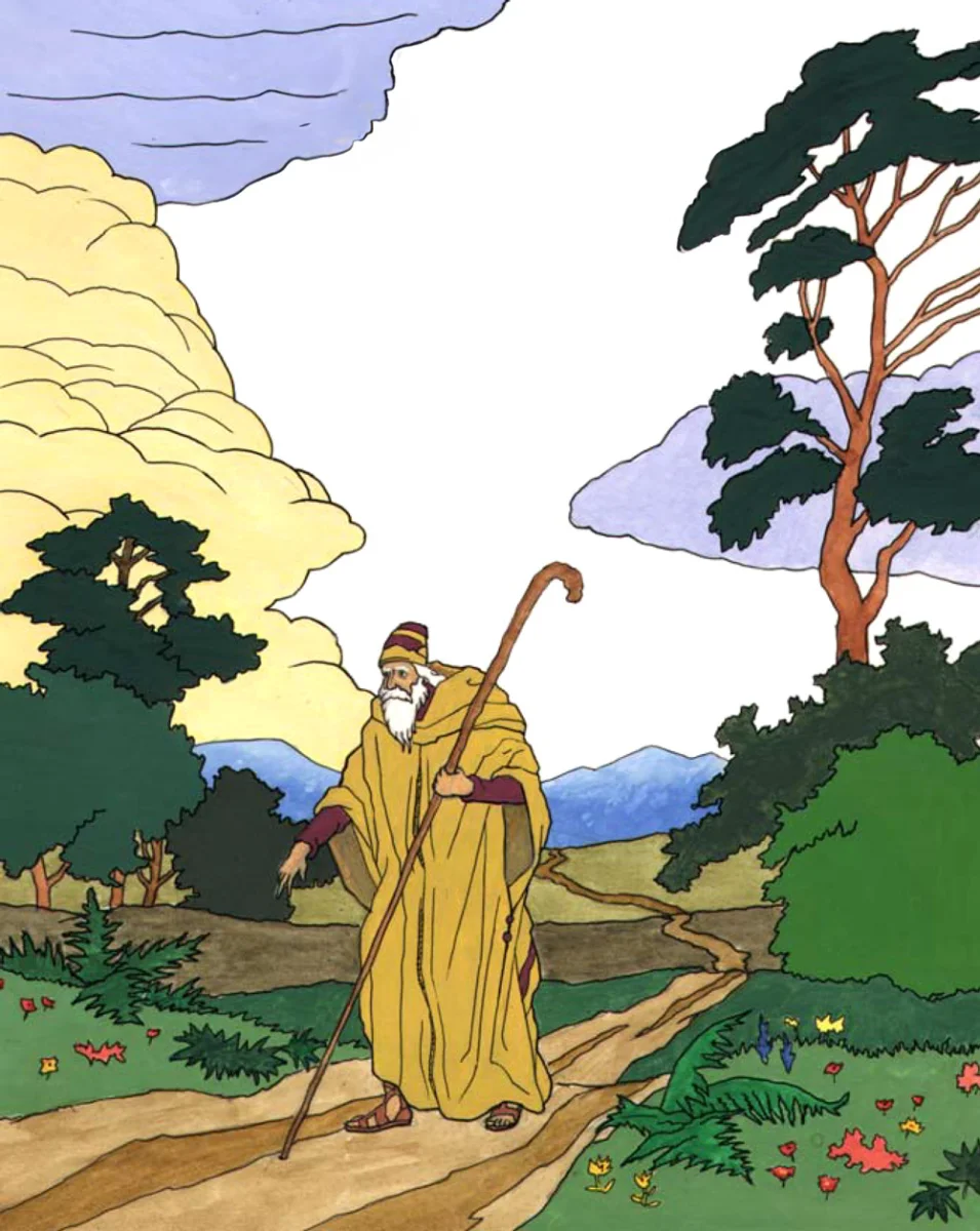 Мужчина идет по тропинке