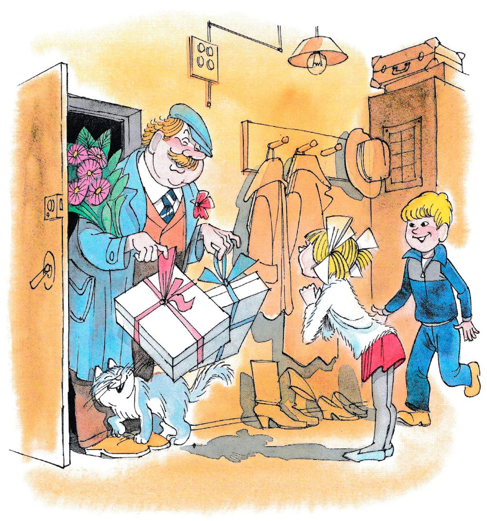 Дядя принес подарки детям