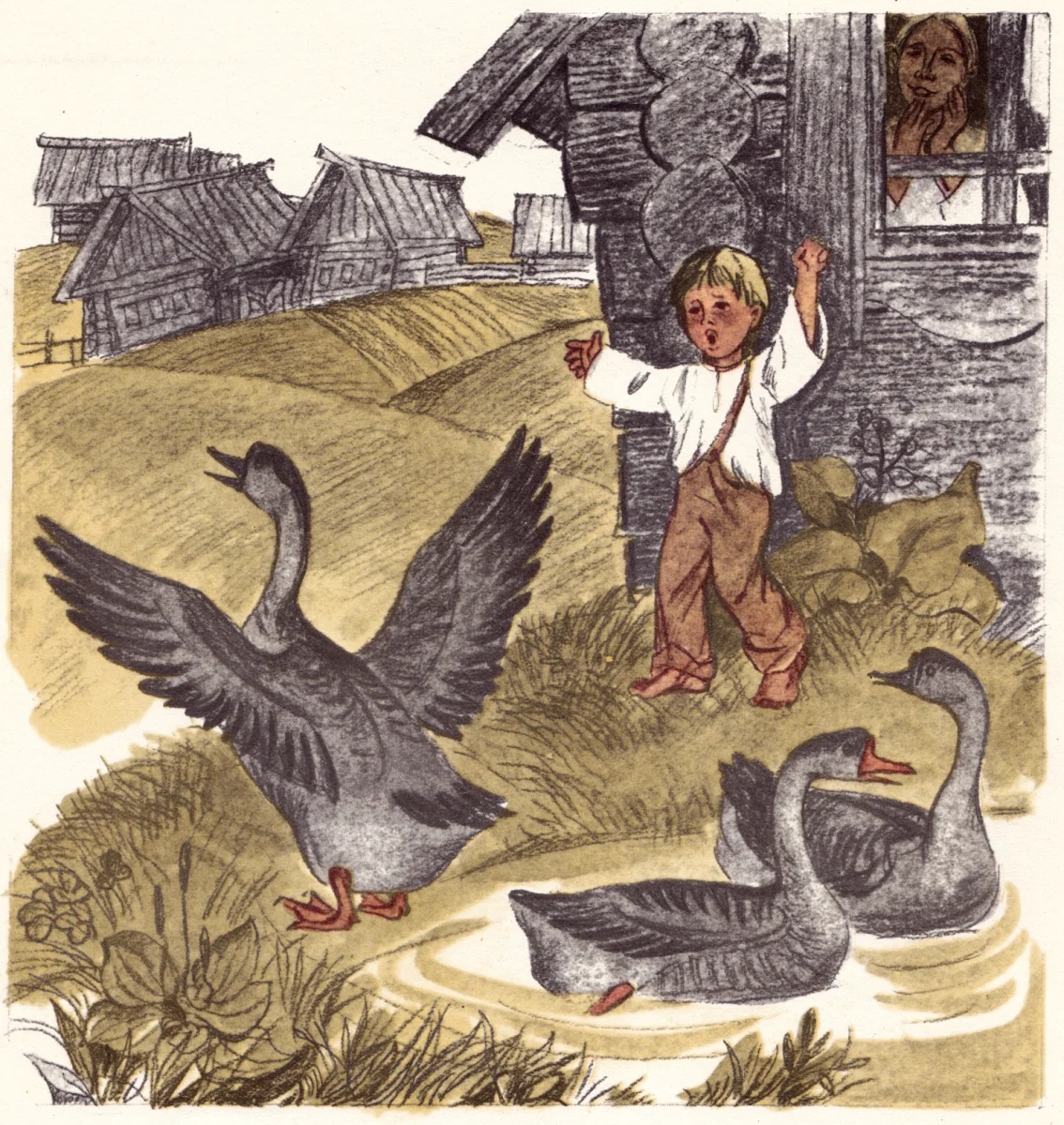 Гуси в луже