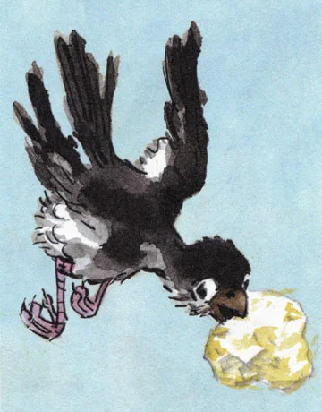 Воробей утащил хлеб