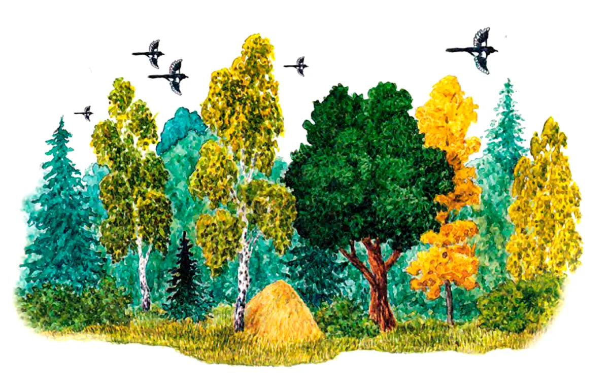 Пейзаж с деревьями