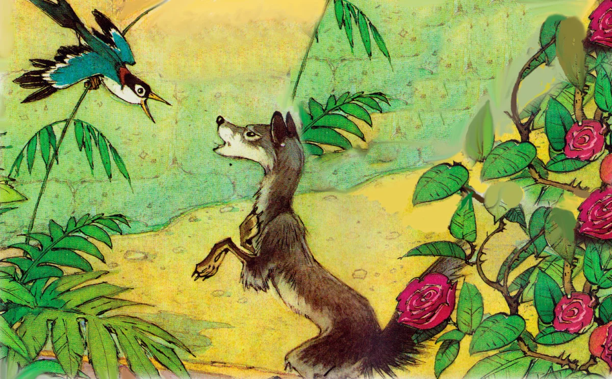 Мангуст и птичка в саду