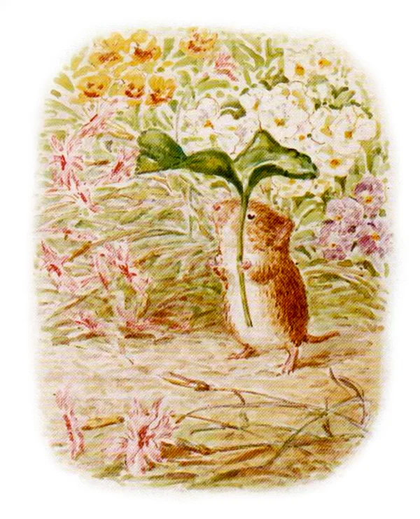 Мышонок под зонтиком-листиком