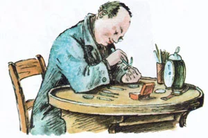 Часовщик чинит часы