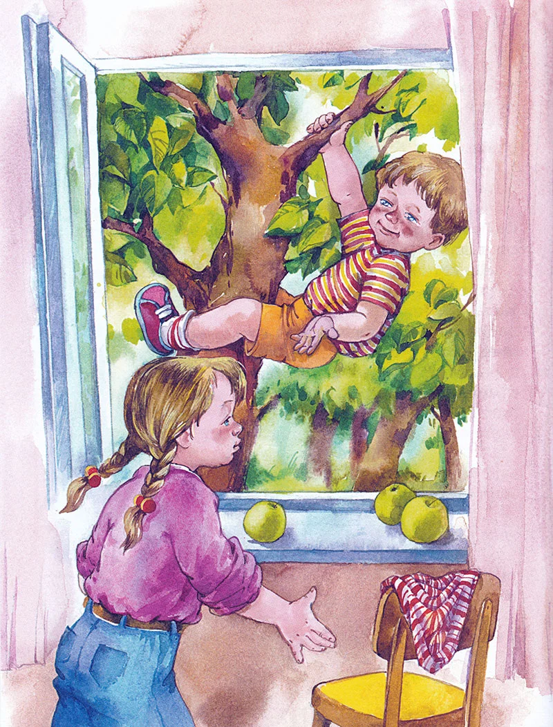 Алешка висит на дереве