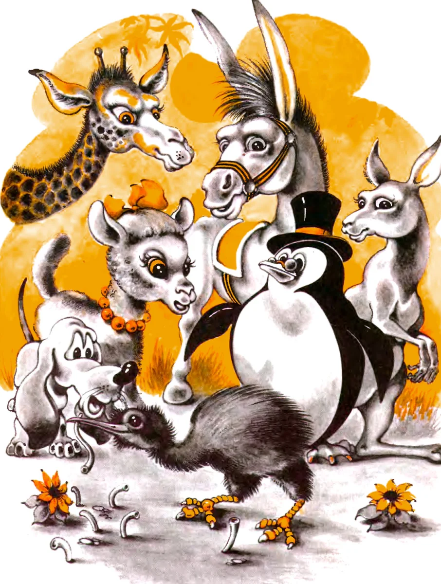 Киви ест макароны