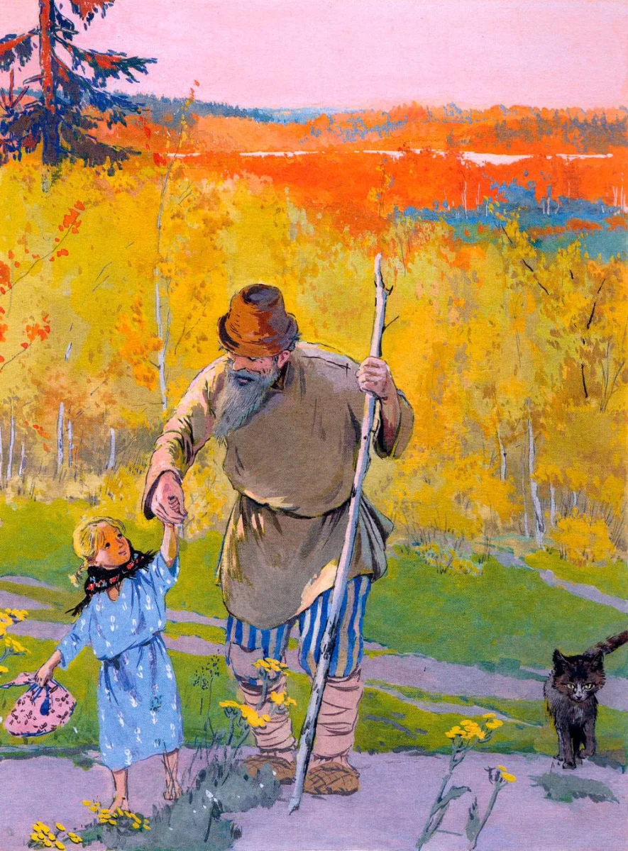 Дед забрал к себе сиротку