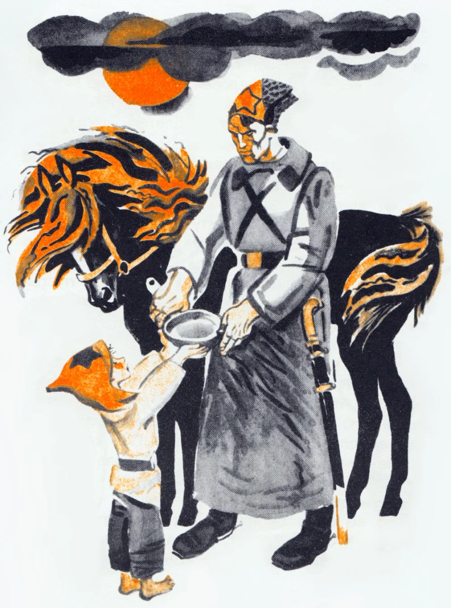 Мальчиш-кибальчиш принес воды всаднику