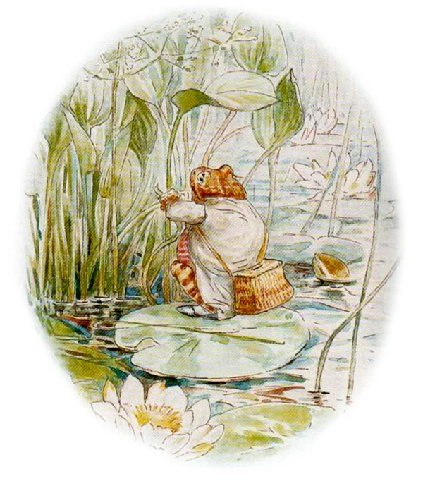 Лягушонок стоит на листе кувшинки