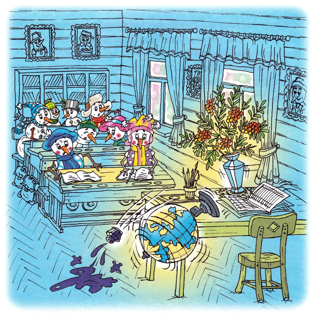 Глобус падает со стола