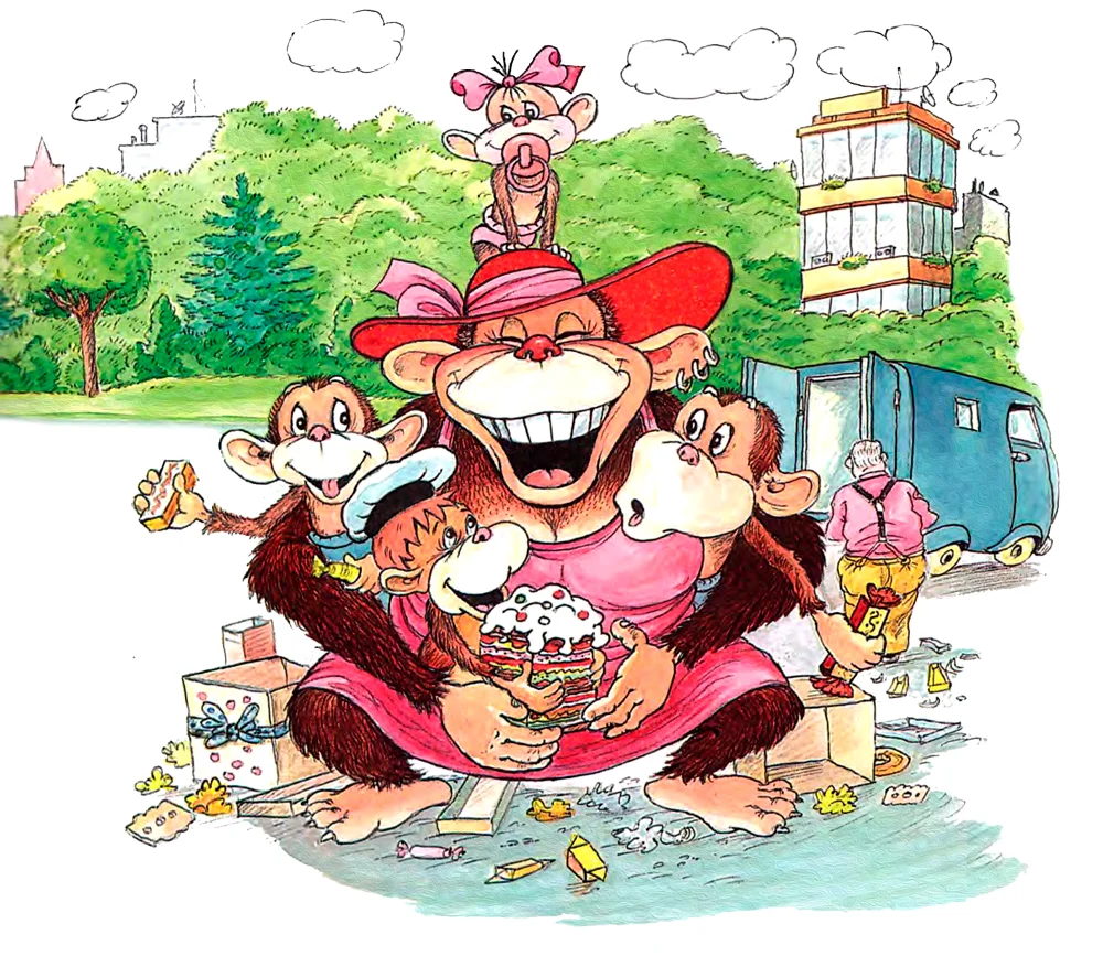 Мама с обезьянками