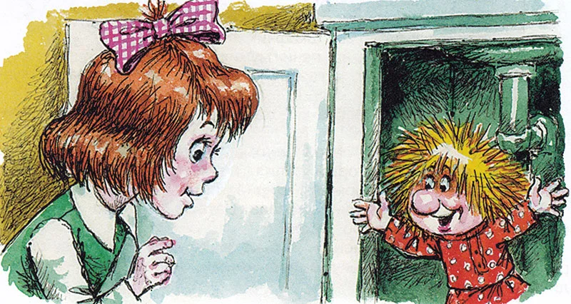 Кузька вылезает из шкафа