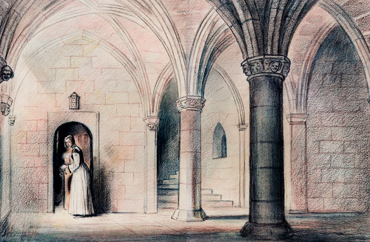 Девушка хочет открыть дверь