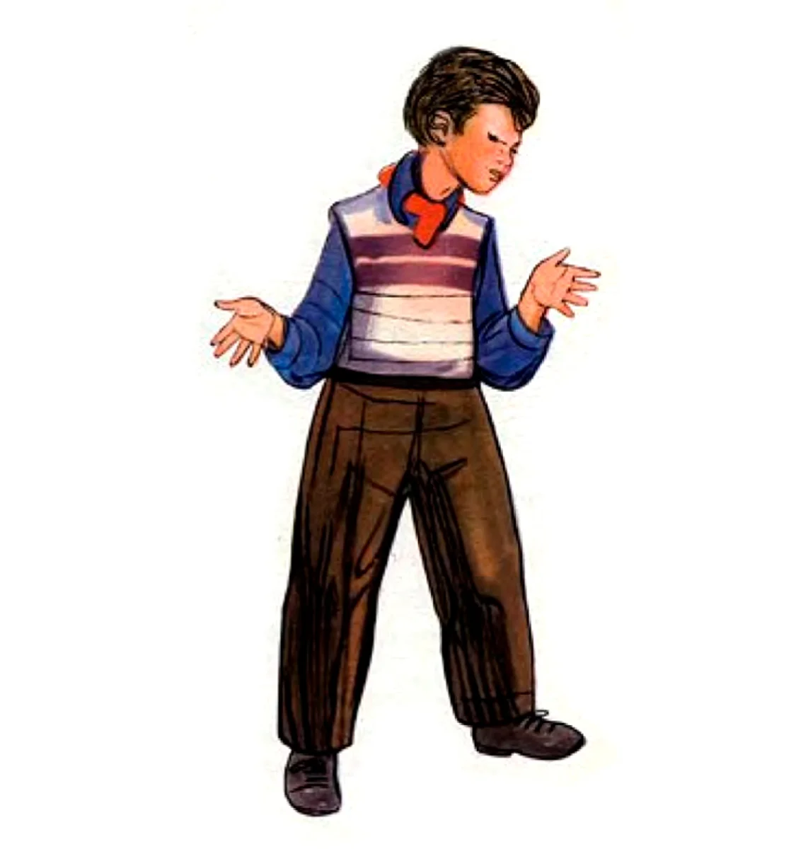 Мальчик развел руки в стороны