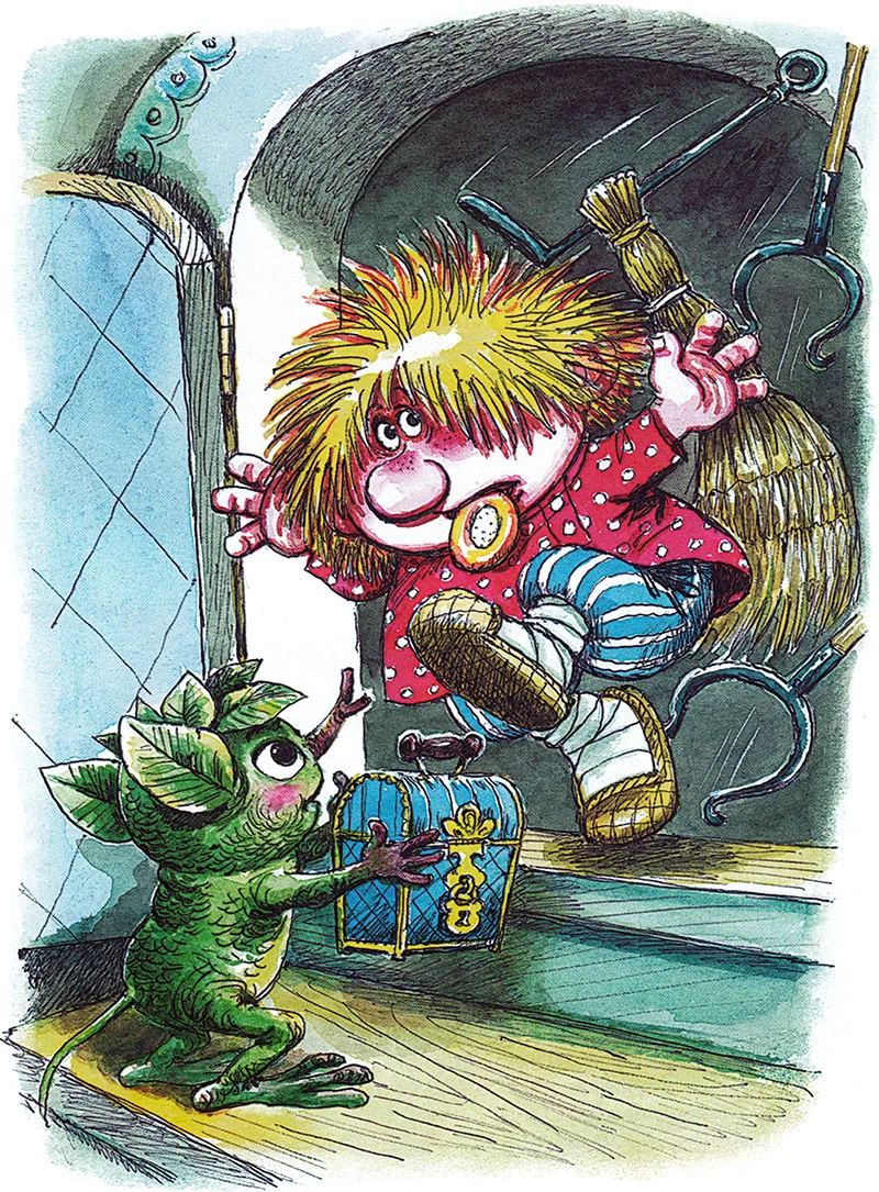 Кузька выходит из дома