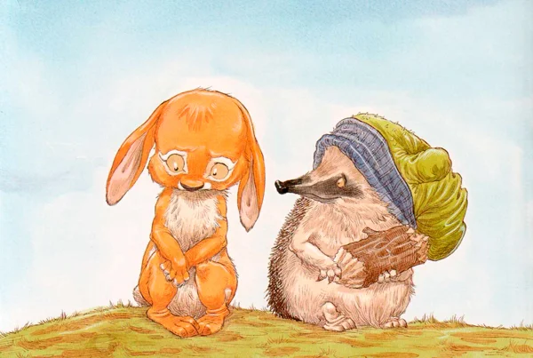 Кролик сидит опустив ушки