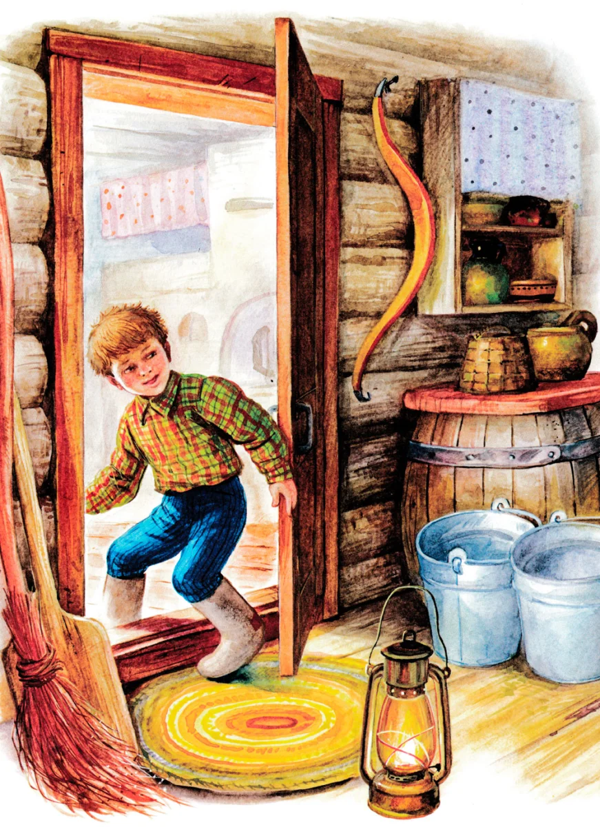 Мальчик выходит из чулана