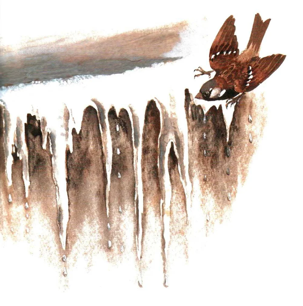 Воробей и сосулька