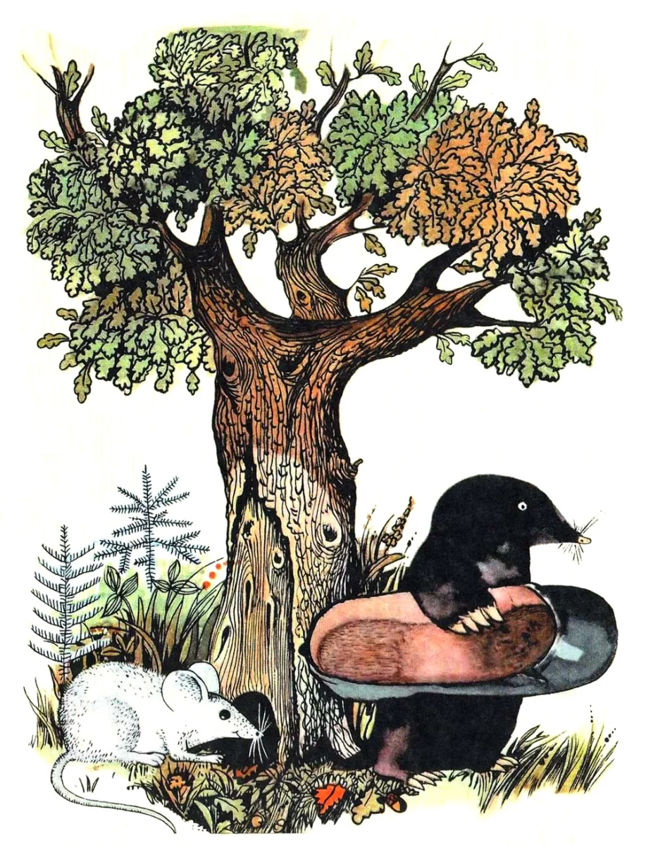 Крот несет галошу