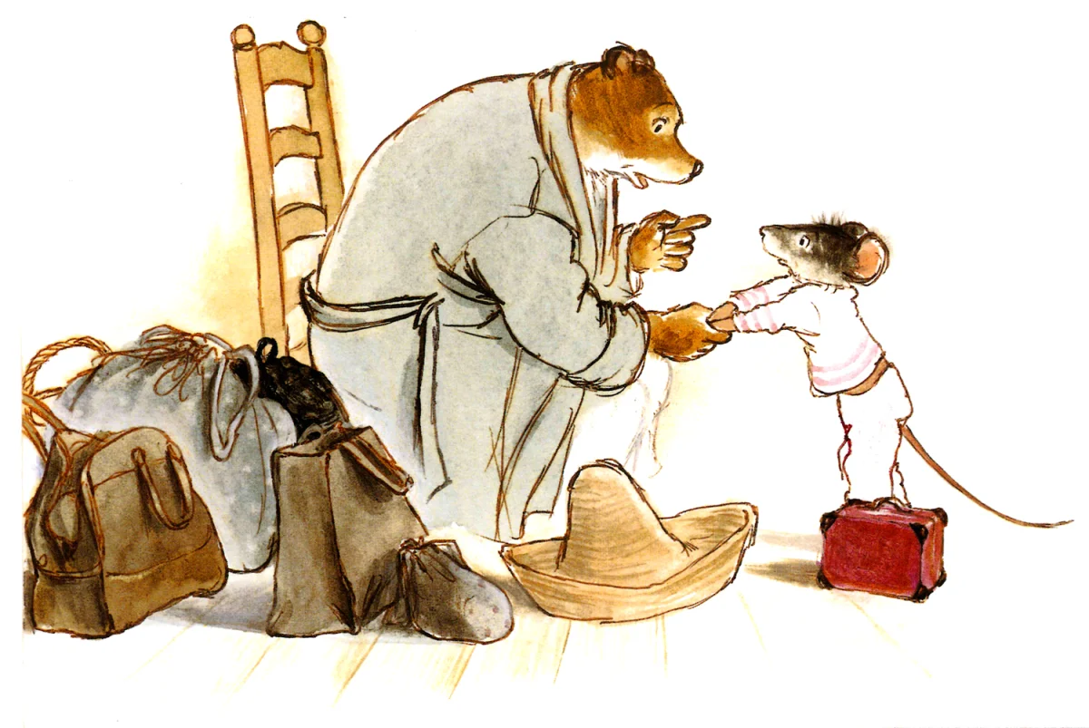 Медведь объясняет мышке