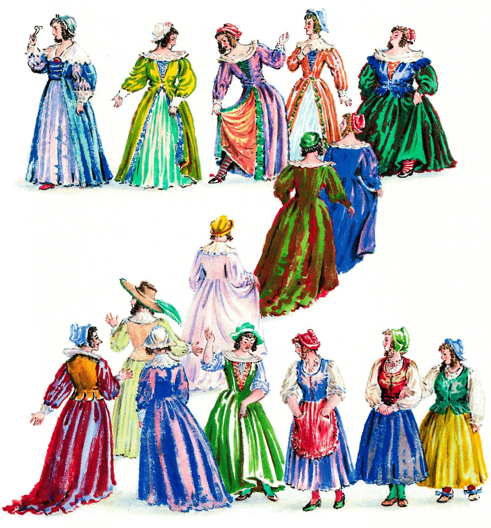 Дамы в платьях