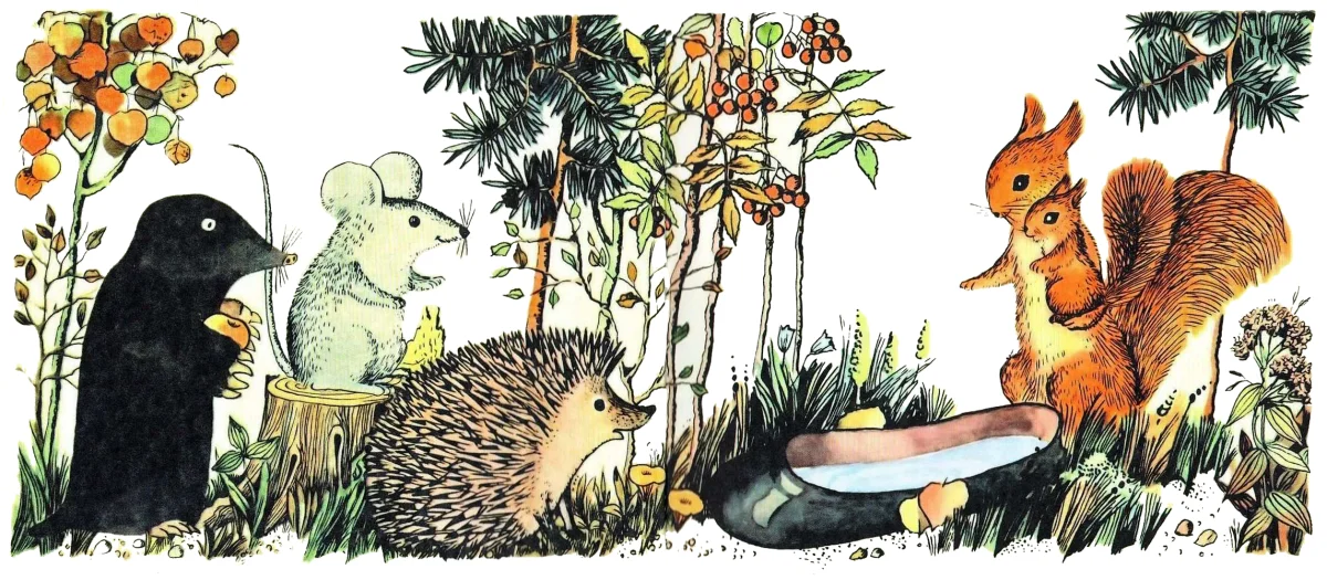 Звери стоят у галоши